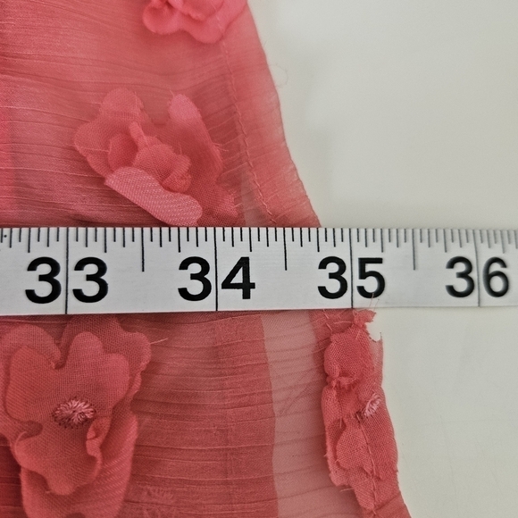 Karl Lagerfeld Paris Solid Floral Coral Applique Shift Sz 4 - Picture 7 of 9